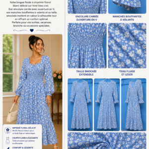 Robe Fleurie bleu ciel