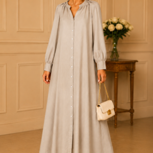 Robe Chemise Longue Beige