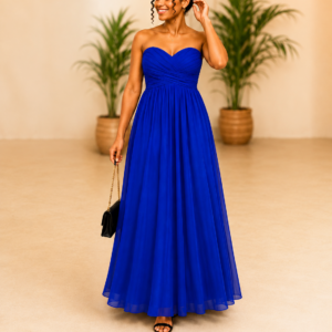 Robe Longue Bleu Roi Bustier